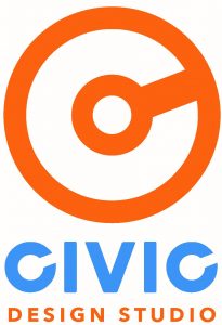 Civic Design Studio logo (orange and blue text)