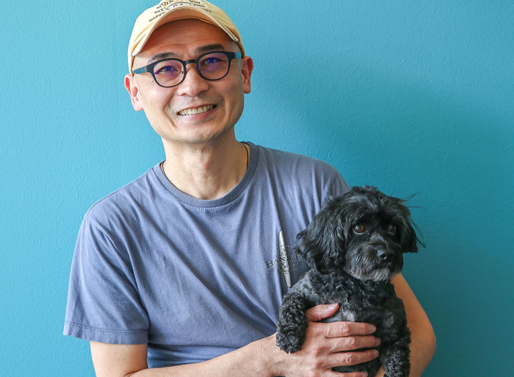Coleman Fung with his dog